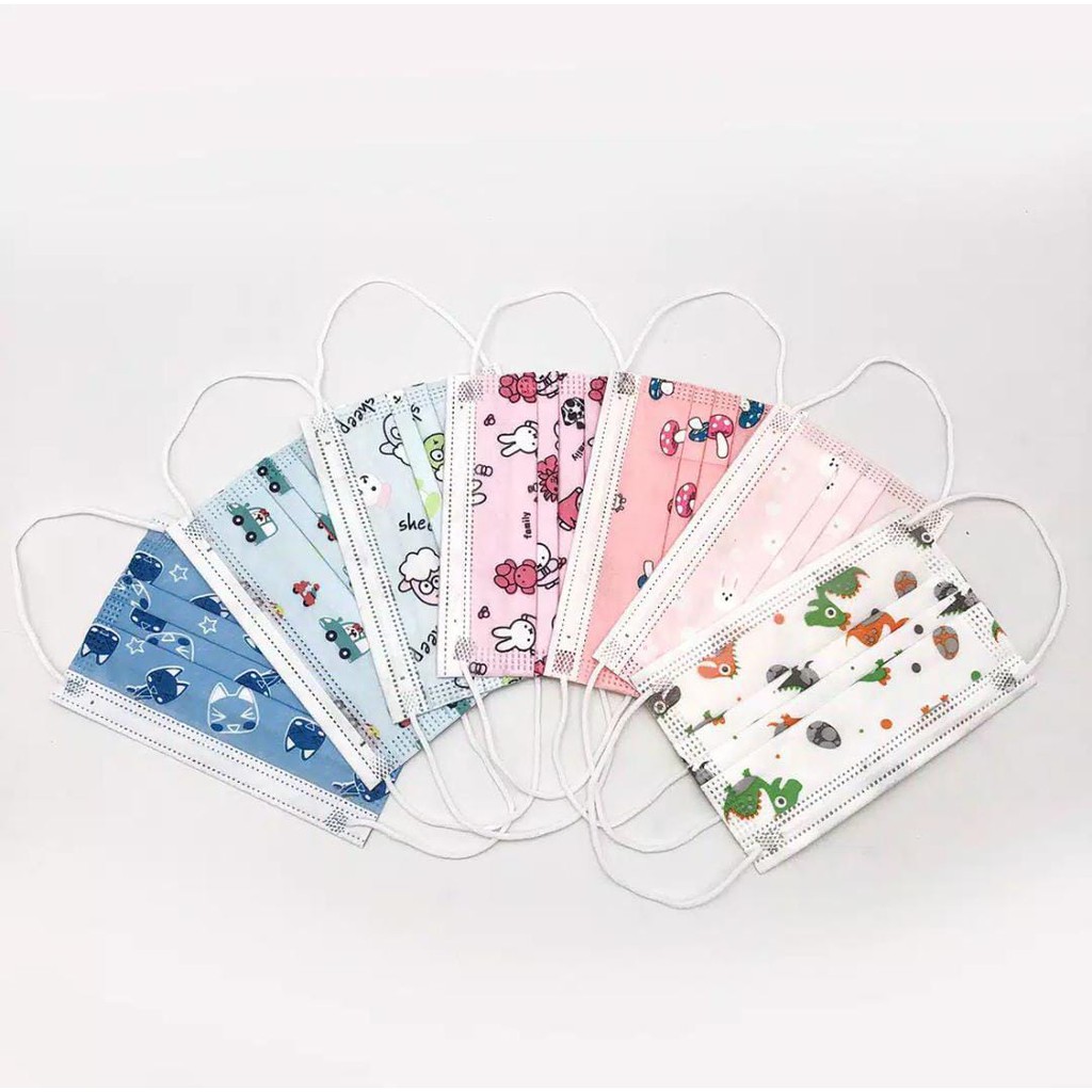 MASKER ANAK 3PLY KIDS CHILD MASK MOTIF EARLOOP 50pcs