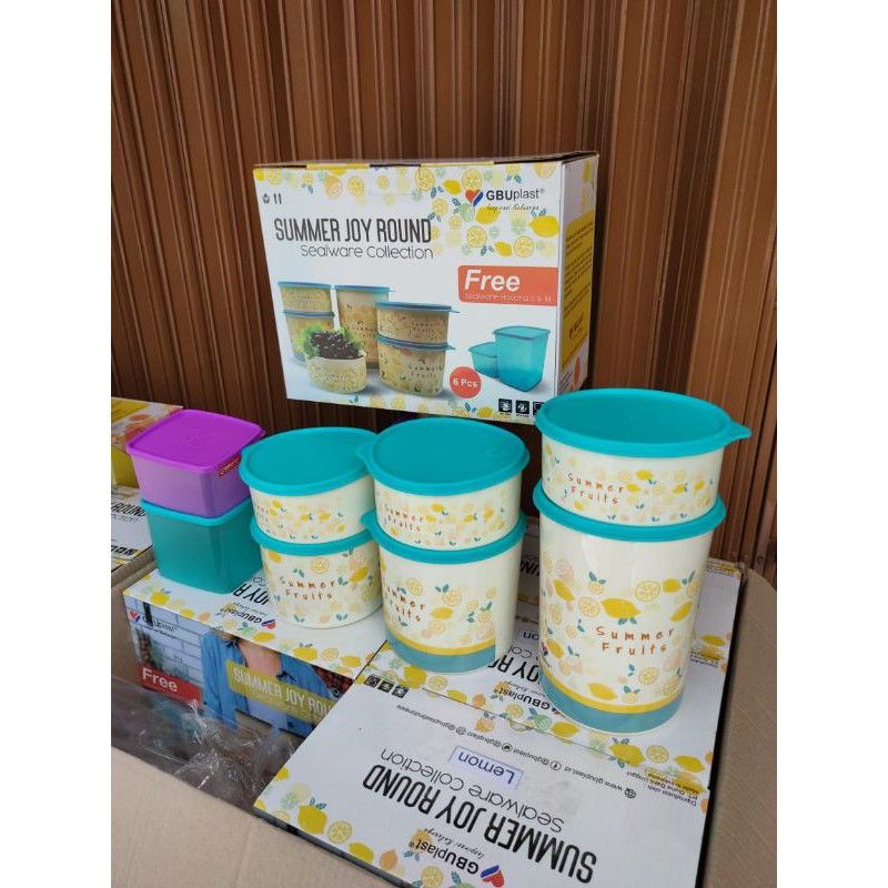 Toples Set 6 Summer Joy Round Sealware GBU Plast