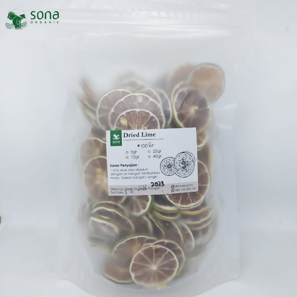 

Dried lime 100gr - Slice Jeruk Nipis kering iris - Sona