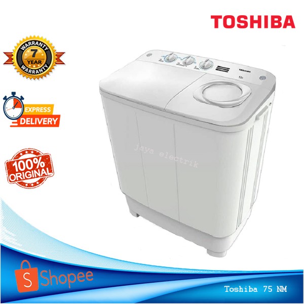 Mesin Cuci 2 Tabung TOSHIBA 75 MN 7 KG Cuci Dan Kering Low watt Garansi 7 TH