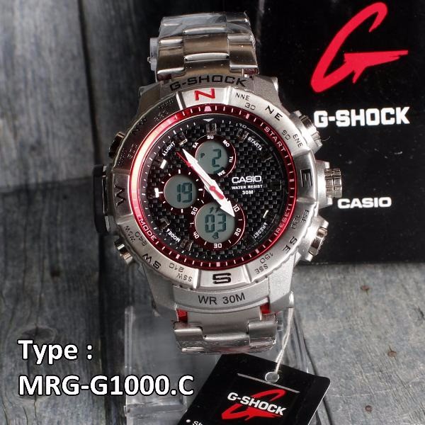 Jam Tangan Rantai Pria G Shock Casio MRGG1000 Silver Gunmetal ANTI KARAT Stainless Steel D-19