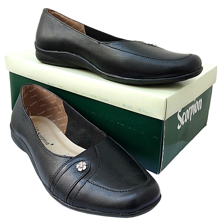 TERMURAH Sepatu Pantofel Formal Wanita Kulit SCORPION 6092 Hitam ORIGINAL / KUALITAS PREMIUM