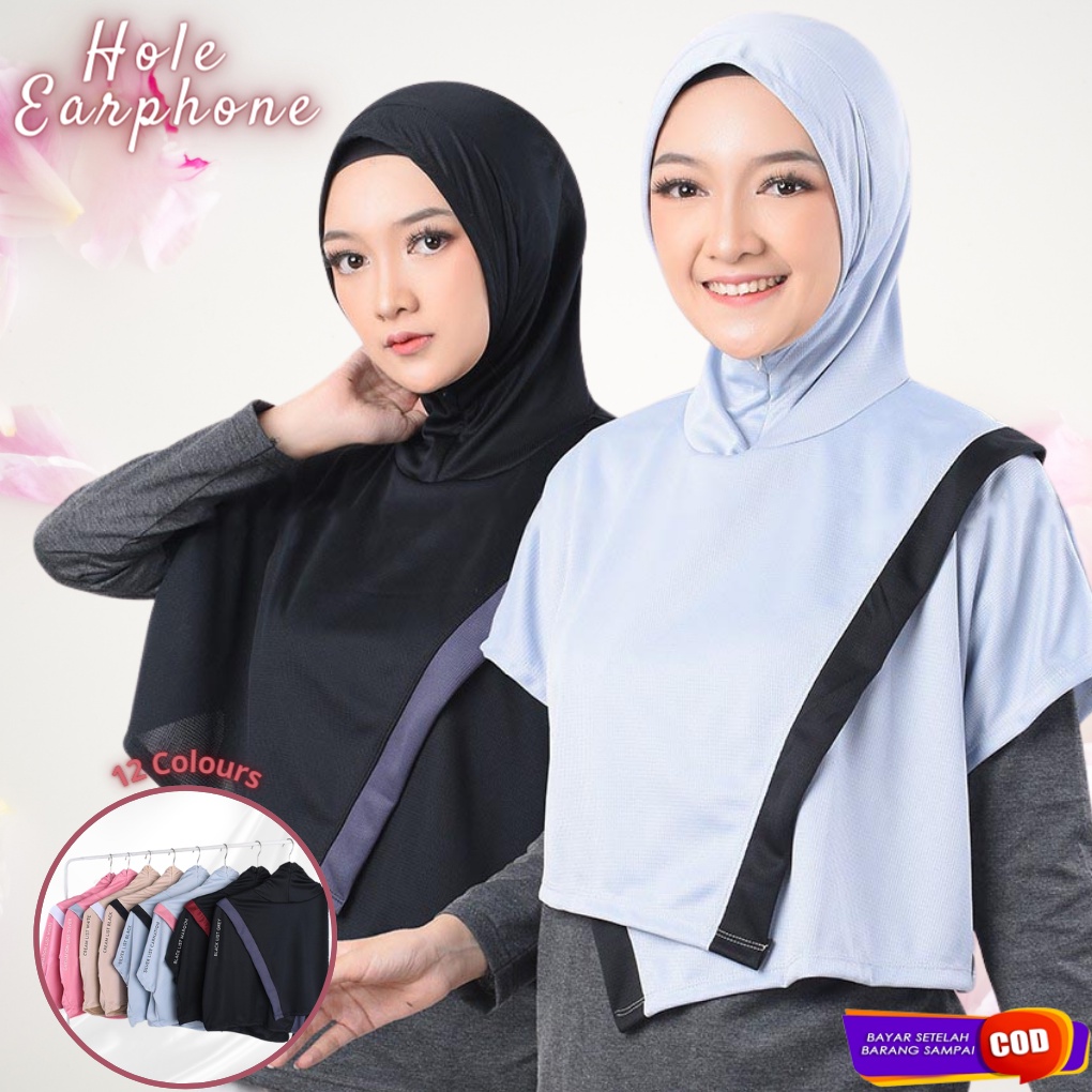 Jilbab Olah Raga Dry Fit- Hijab Sporty - Renang Olahraga Lari Senam Yoga Running Jogging Sepeda-3
