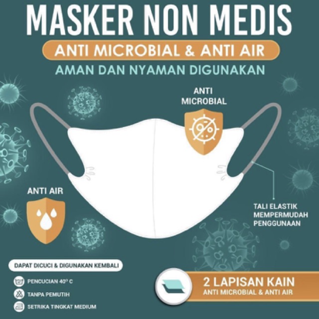 MASKER KAIN NON MEDIS ANTI BAKTERI DAN ANTI AIR