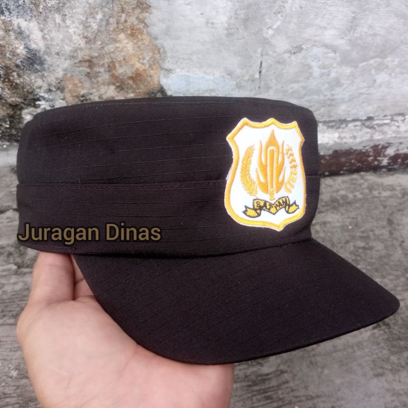 TOPI KOMANDO SATPAM COKLAT GELAP