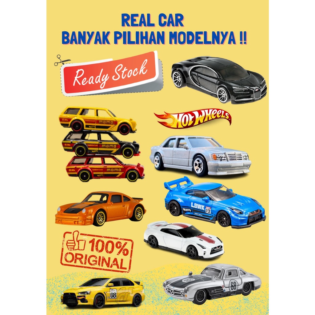 Hot wheels Real Car Bebas pilih Varian Model Original Murah Diecast Mobil Skyline Mercedes Supra Mobil Sport