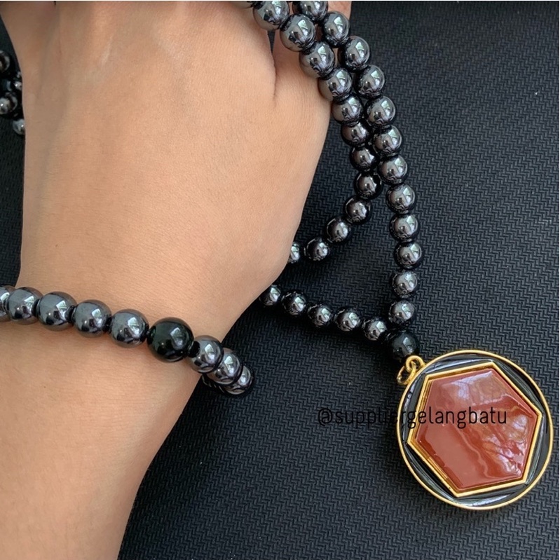 PREMIUM GANNAMYONG Blustin Bulat Allah Gold Black Jade Aceh