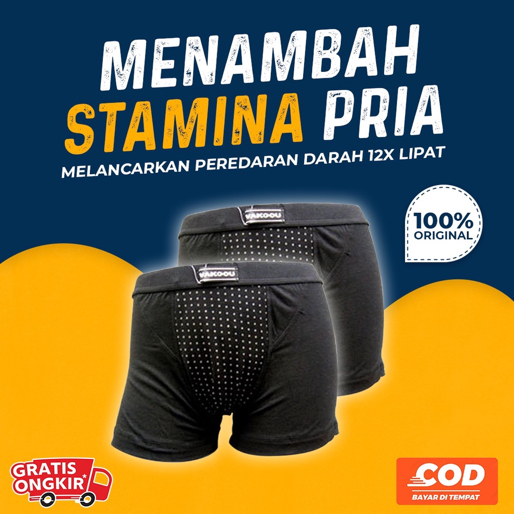 Celana Dalam pria Vakoou USA Boxer Magnet Terapi  Untuk Kesehatan Vitalitas Pria ORIGINAL 100%