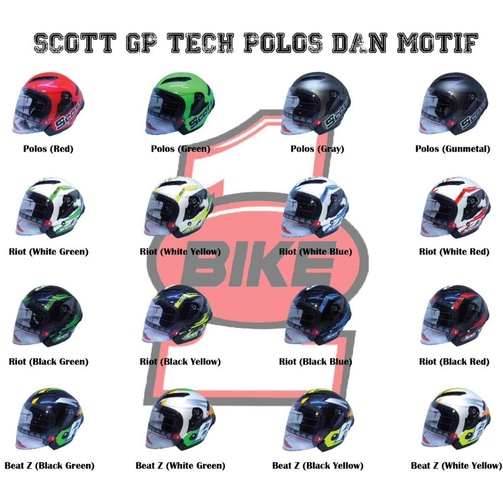 HELM HALF FACE / HELM SCOTT GP - TECH