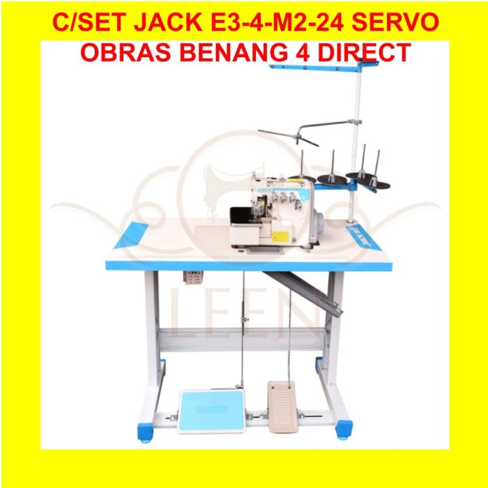 Jack E3-4-M2-24 Direct Servo Mesin Jahit Obras Benang 4 Industri LEEN