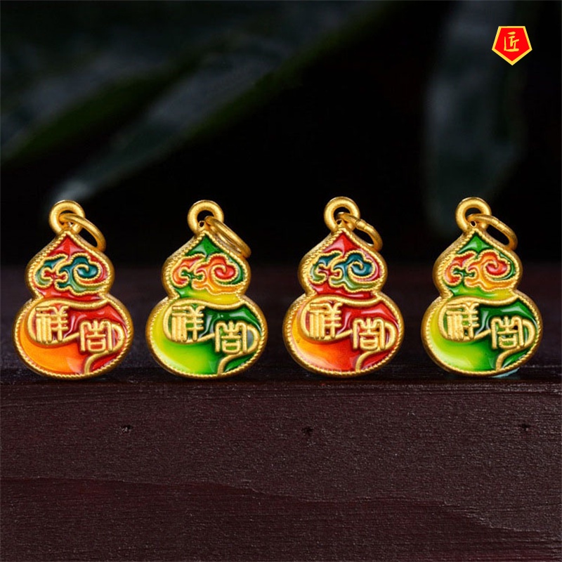 [Ready Stock]Gold Calabash Pendent 3D Gold Lucky Fortune Pendant Elegant Fashion