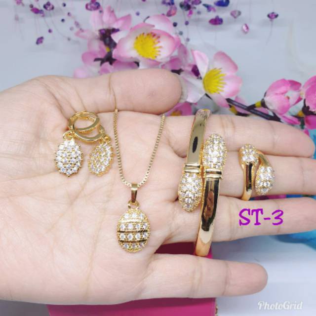 Kalung set ST-3 xuping lapis emas