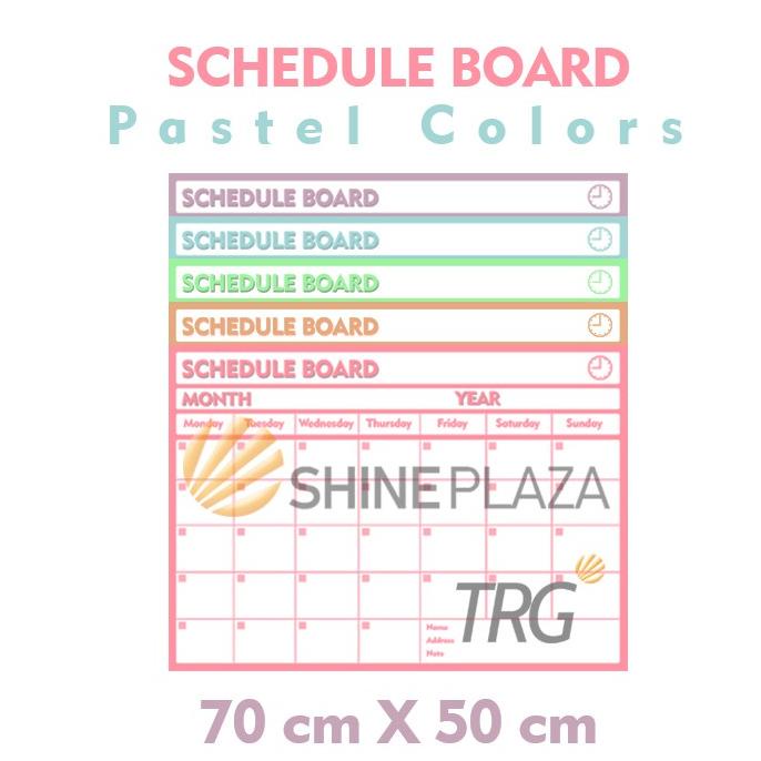 

((BISA COD)) Schedule Board Pastel TRG - Papan Jadwal Papan Whiteboard Flexible TRG - Monthly Planner TRG