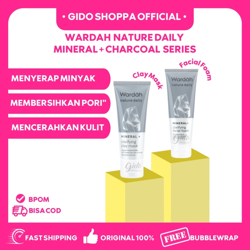 [READY SIAP KIRIM] 60ML WARDAH MINERAL + CLARIFYING CLAY MASK FACIAL FOAM WASH CHARCOAL BUKAN AZRINA