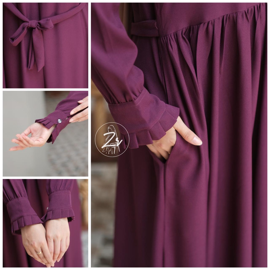 Gamis zara dan camilla by zr itycrepe dress polos realpict simple terbaru wanita muslim busui