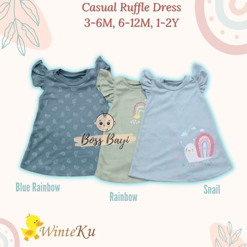 WINTEKU - Simpel Casual Ruffle Dress Bayi / Anak Perempuan