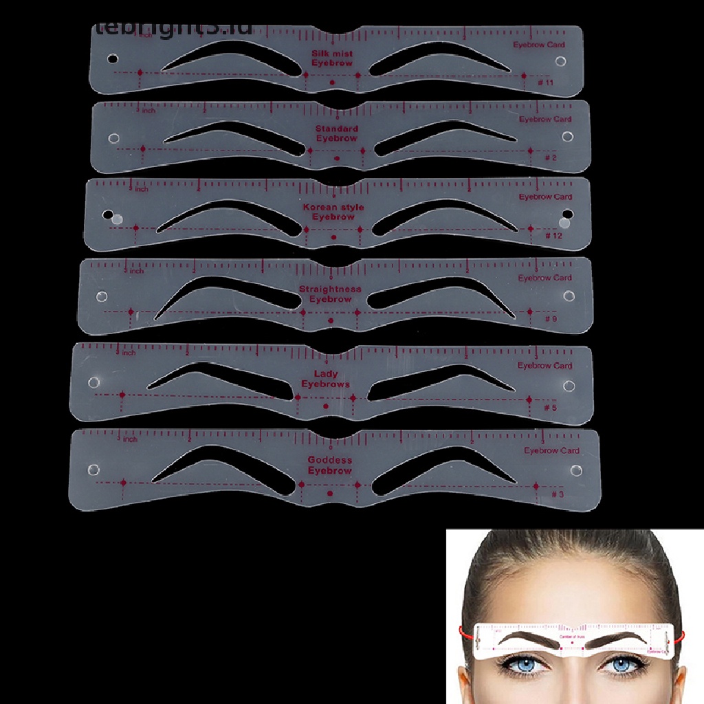 {whitebright3.id} 12 Styles Makeup Tools Thrush Card Grooming Eyebrow Shaper Kit Eyebrow Stencil ,