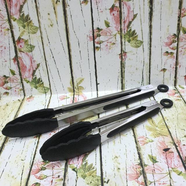 Silicone tongs set 2pcs / pencapit makanan / kue