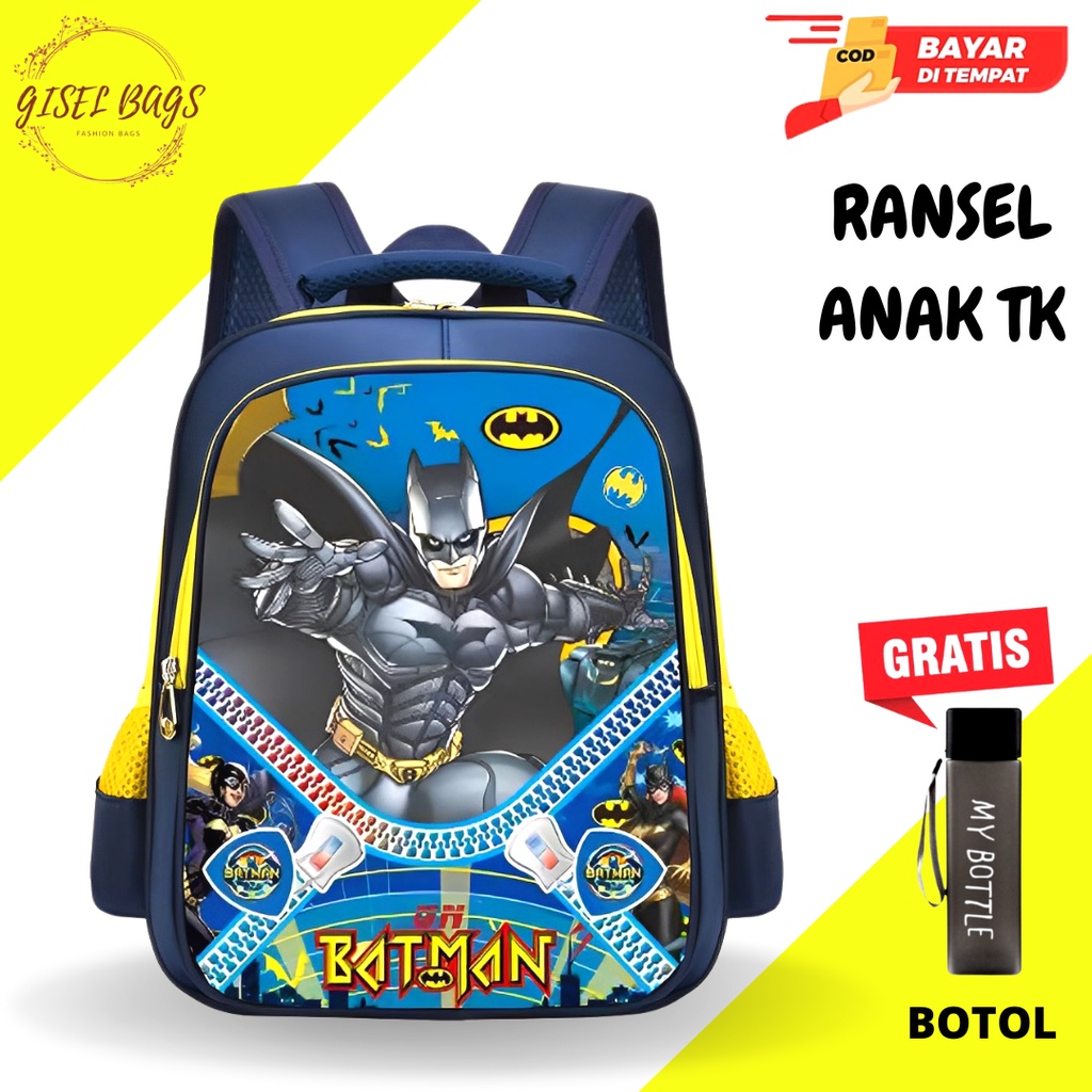 GB-Tas ransel anak laki laki TK tas ransel anak karakter superhero timbul