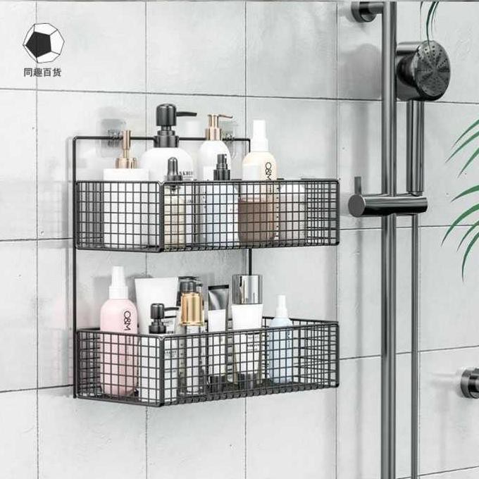 Rak Dinding Gantung Tempat Wadah Sabun Alat Kamar Mandi Aluminium