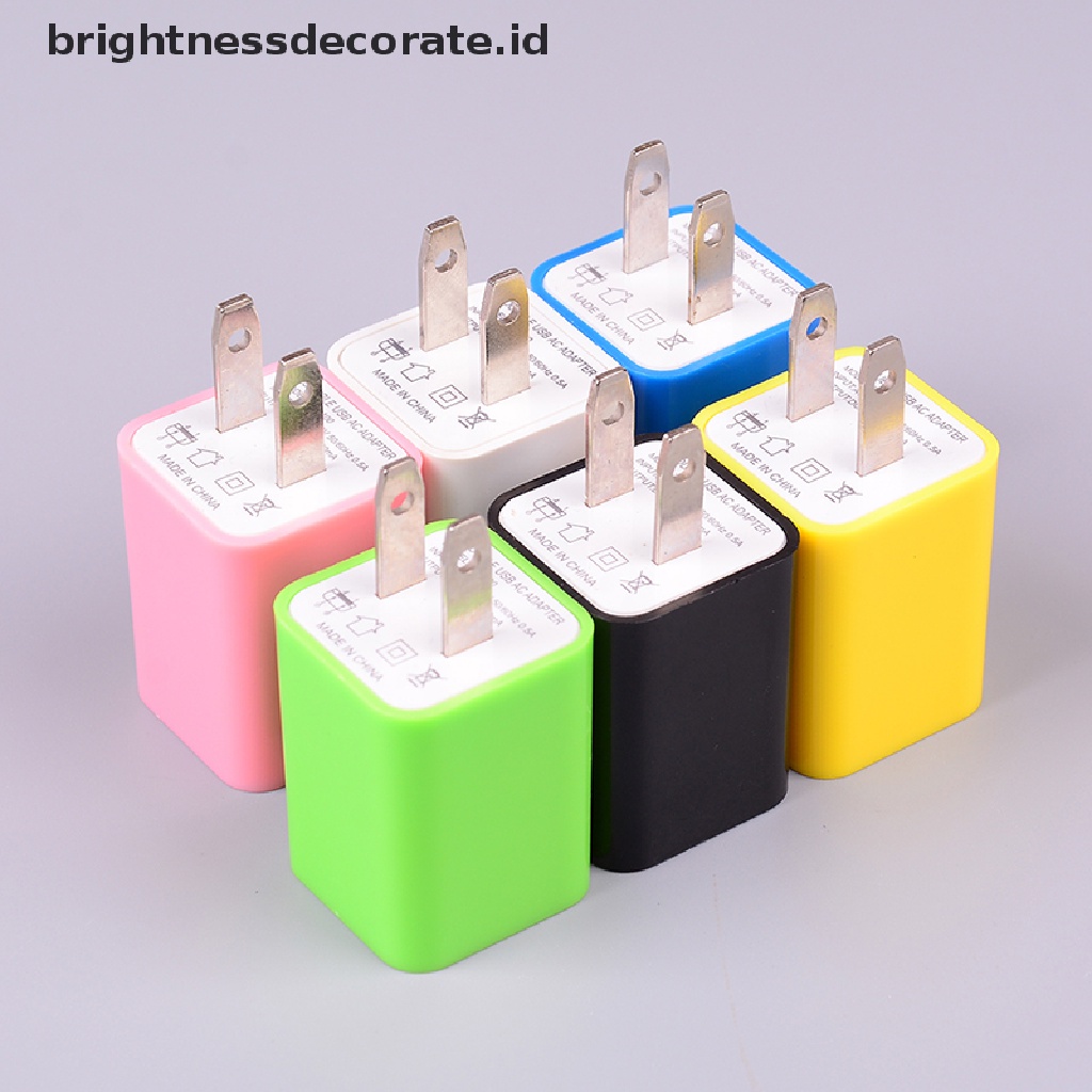 Adapter Charger Ac 2 Port Usb Plug Us Untuk Smartphone