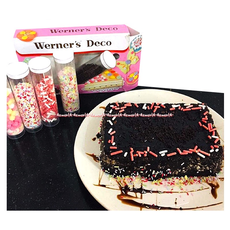 Werner's Deco 6x Dragees Kembang Gula Hiasan Dekorasi Kue 6pcs Werners Deko Meses Tabur Aneka Rasa Model