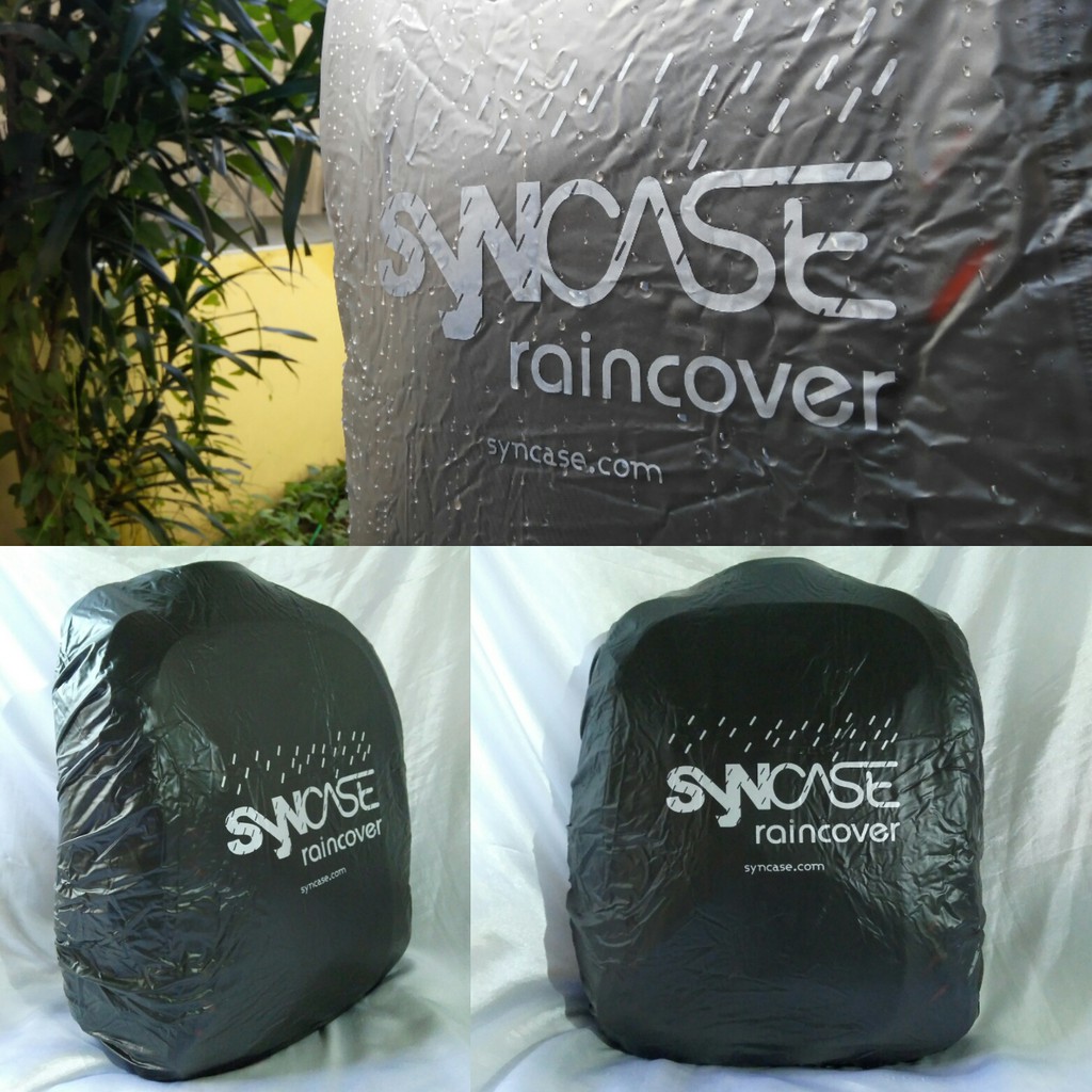 Rain Cover / Cover bag / Rain Coat / Jas Hujan Tas - transparan hitam