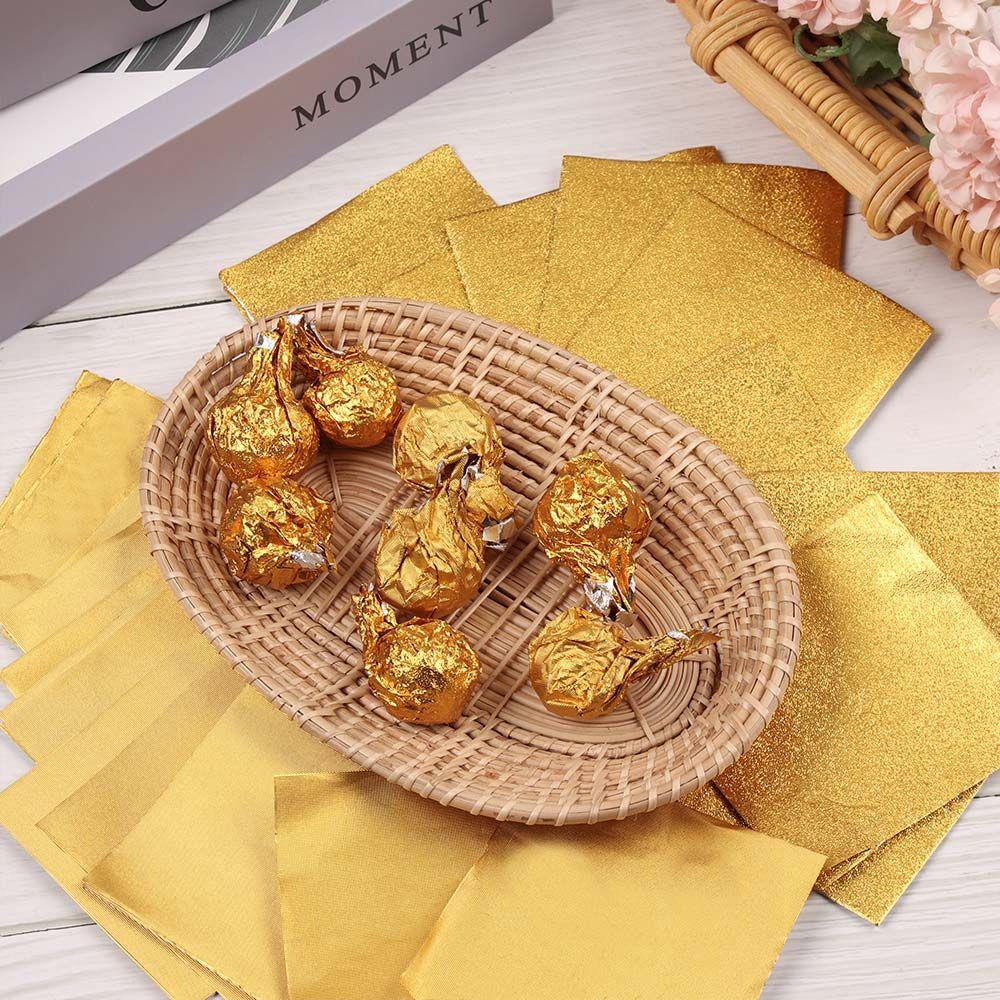 Nanas 100pcs Aluminium Foil Jahit Permen Gilded Baking Perlengkapan Pesta Pernikahan Timah Makanan Permen Coklat