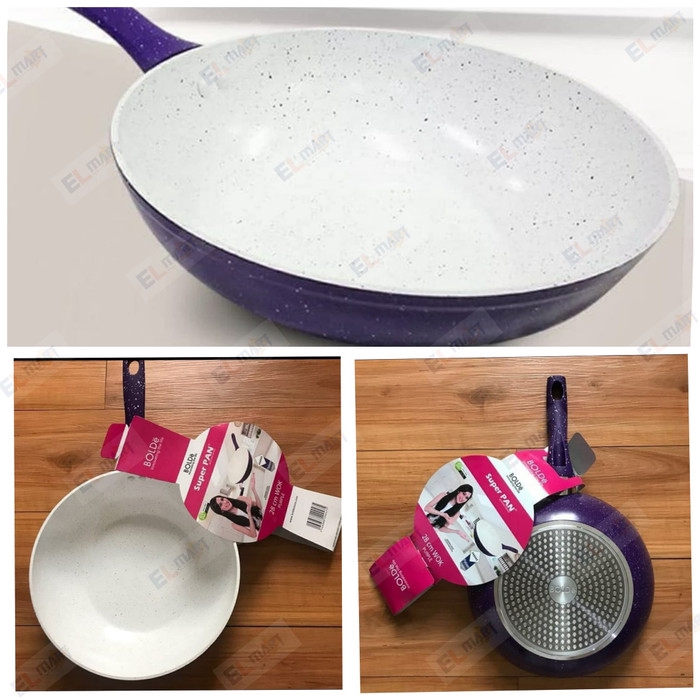 BOLDe Wok 28cm purple granite ceramic coating induksi - wajan ungu