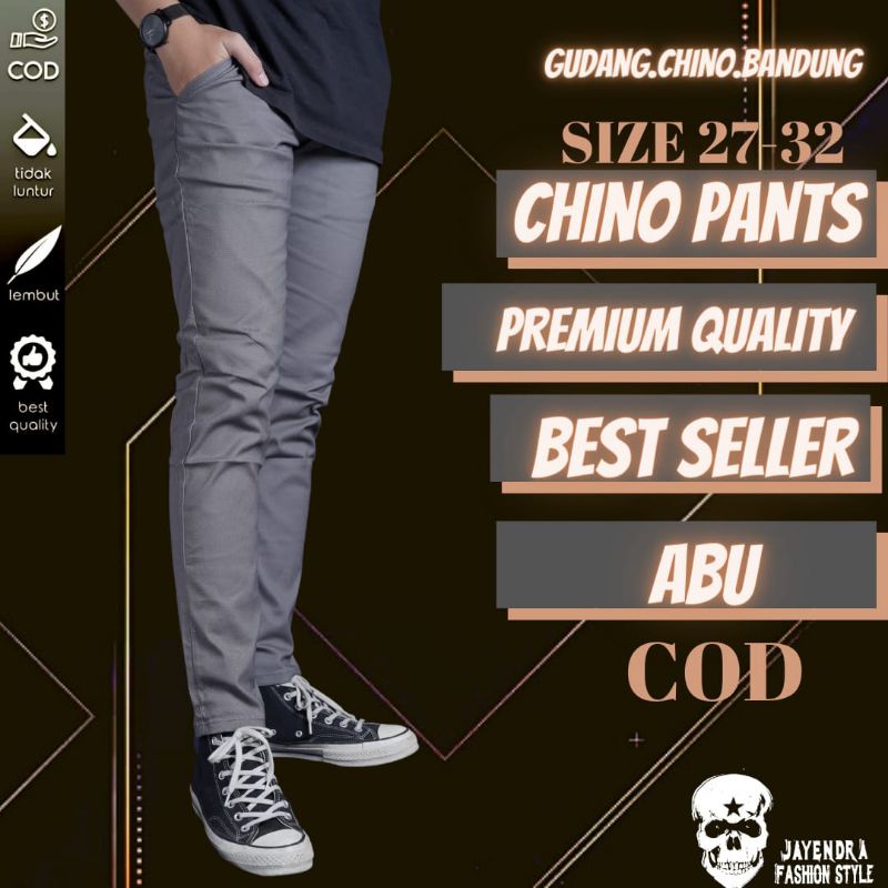 COD-Chino Pants Sirius Black Long Pants Premium Black Big Size 33-38