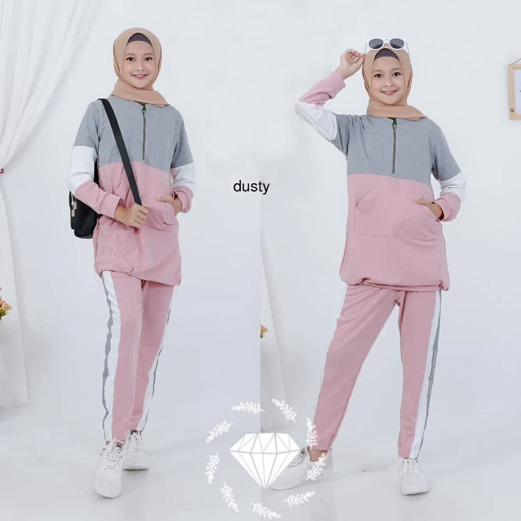 JY31 Setelan Training Anak Nesta 10-12THN / AK / Baju Stelan Anak Perempuan / Pakaian Anak Tanggung