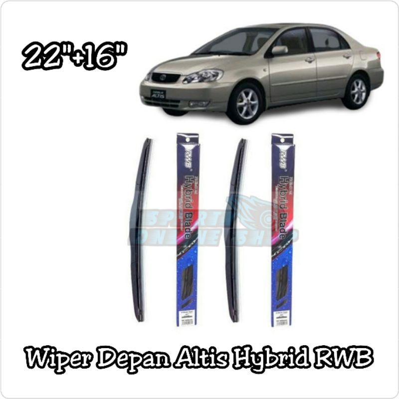 Wiper Depan Altis 22&quot;+16&quot; Hybrid Merk Rwb