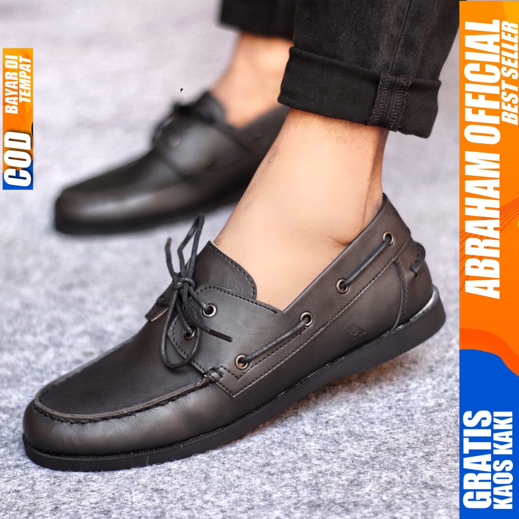 Sepatu Casual Pria Formal Pantofel Hitam Kerja Kantor Kuliah Kondangan Kulit Syntetic Keren Fashion Terbaru