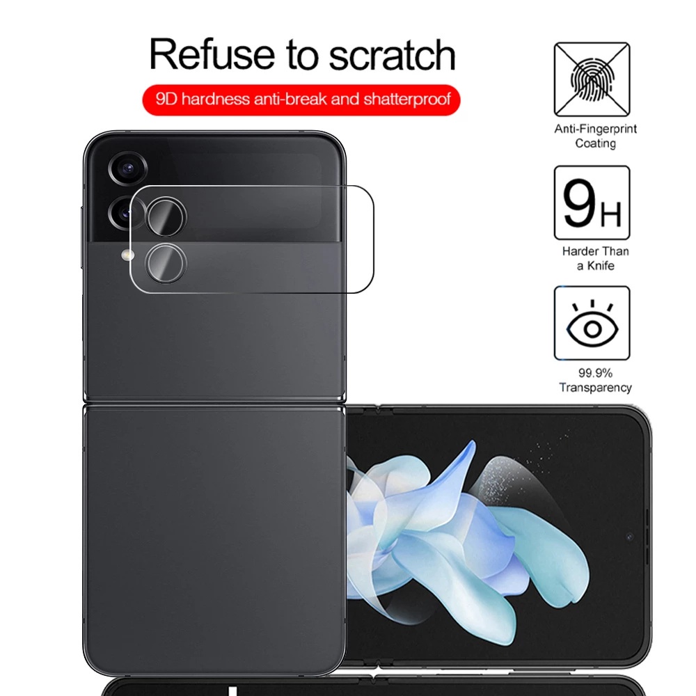 Tempered Glass Pelindung Lensa Kamera Belakang Samsung Z Flip4 HD Transparan Anti Gores