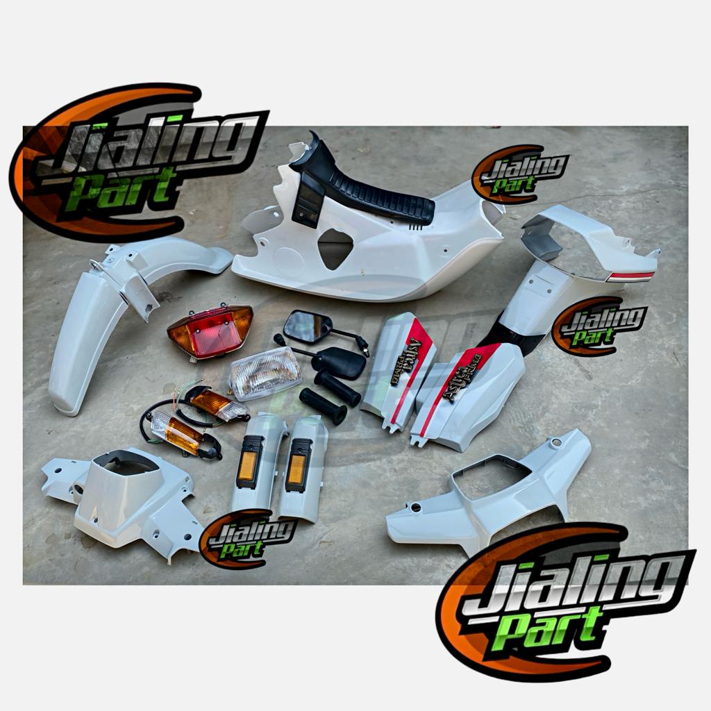 full set Paket Hemat Cover Body Fullset Honda Astrea prima full set warna putih set legshield body A