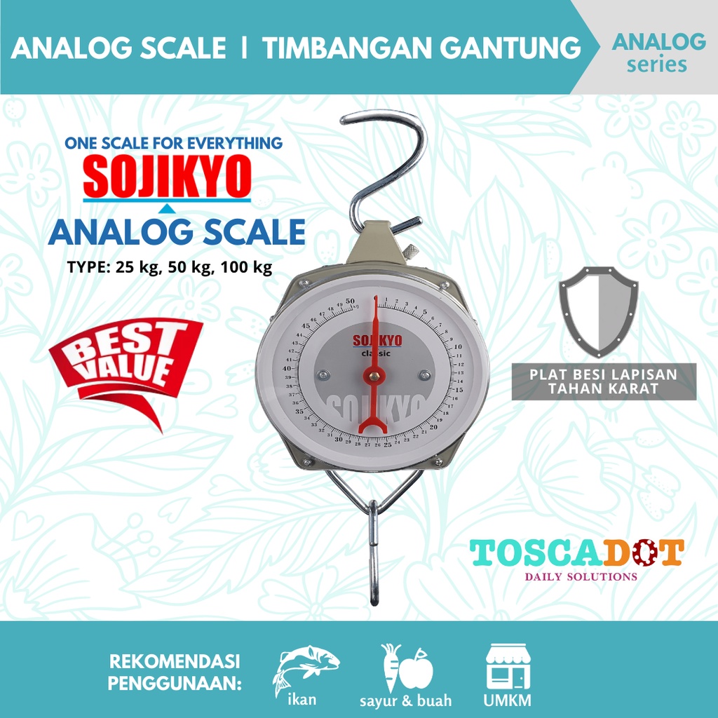 TIMBANGAN GANTUNG ANALOG UMKM 25 - 100KGKg | SOJIKYO - 25 KG