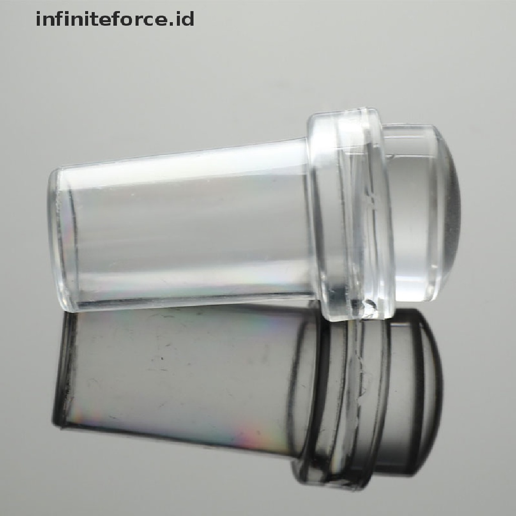 Infiniteforce.id Set Stempel Jelly Silikon 2.4cm + Scraper Untuk Nail Art DIY