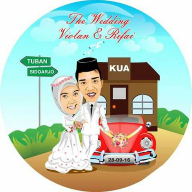 The wedding karikatur