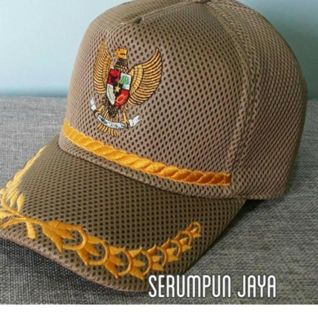 TOPI GARUDA PADI KAPAS - TOPI GARUDA KREM PADI KAPAS JARING DOUBLE MESH