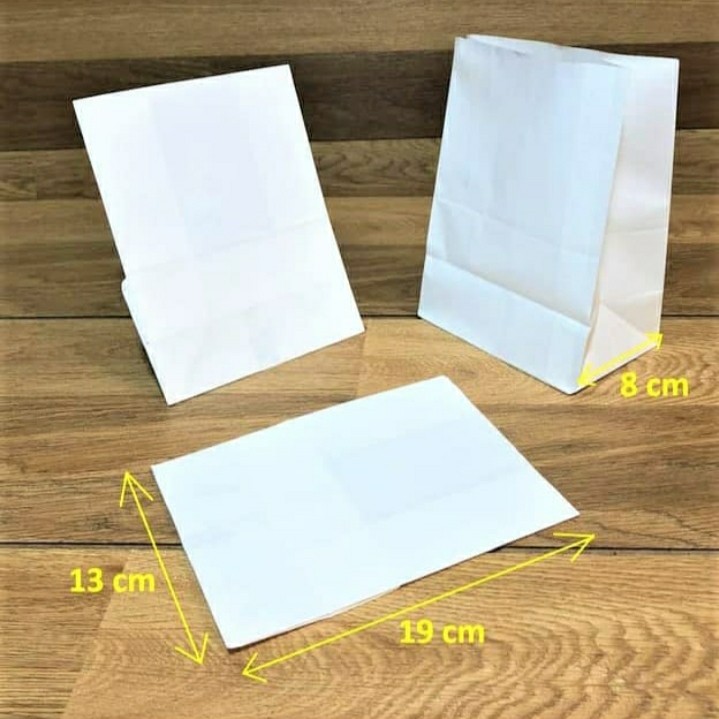 

kantong kertas Rotiboy putih 13x8x19cm (M)