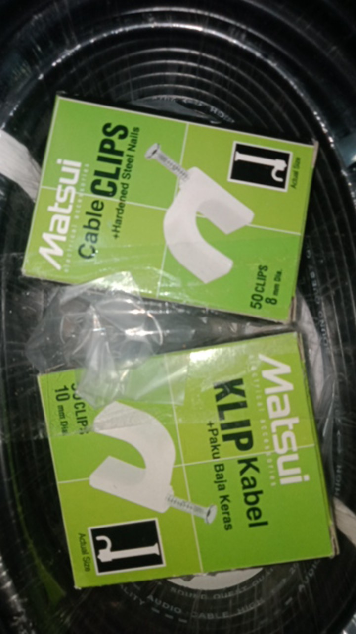 Klem Kabel 8mm / Klip Kabel Paku Beton - Matsui