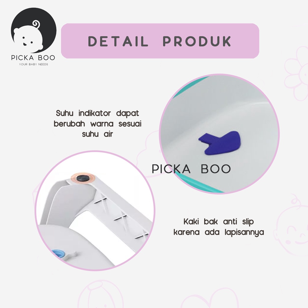 PICKA BOO Foldable Baby Bath Tub Tempat Mandi Bayi Dapat Dilipat