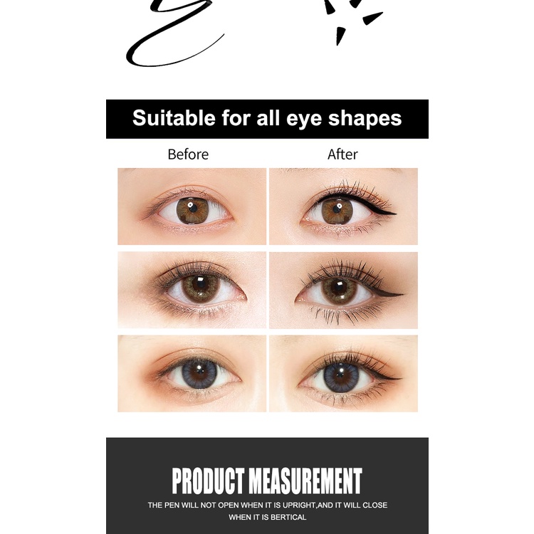 AMY'S DIARY Eyeliner Pen Stamp 2 In 1 New Formula Waterproof Liquid Ukuran Stamp Small