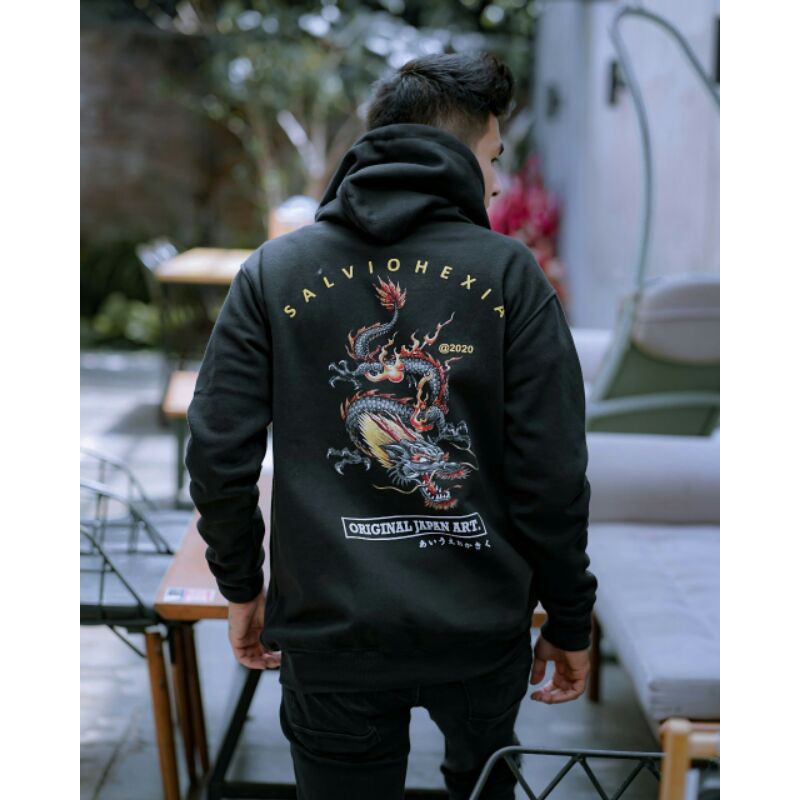 Sweater Hoodie Salviohexia Jaket Japan Art Jaket Pria Sweater Dragon Sweater Naga Slvhx