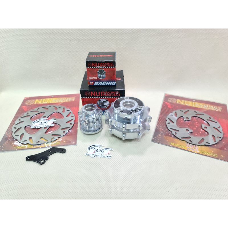 Teromol Tromol Hub Set Depan Belakang NUI Racing Project Satria FU 150 model Belimbing + Disc