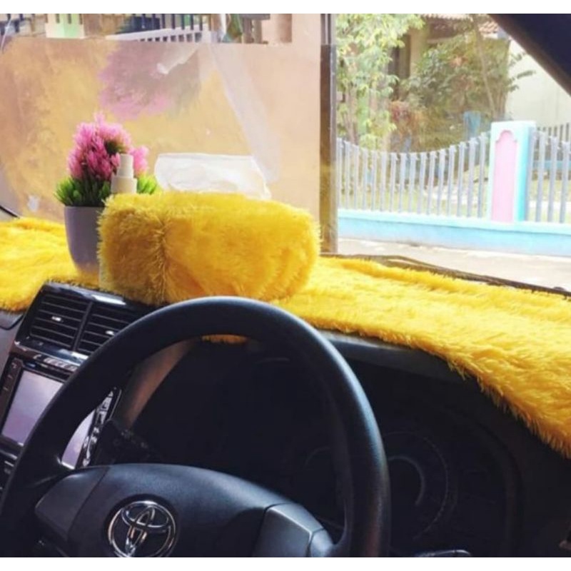 Alas Karpet Dashboard mobil Plus Sarung Tisu Bulu Rasfur Ukuran 150×50cm