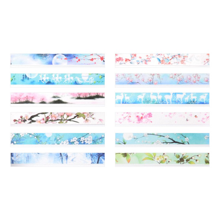 Japanese Washi Tape - Flower Falls And Blow Pattern (1,5cmx7m)