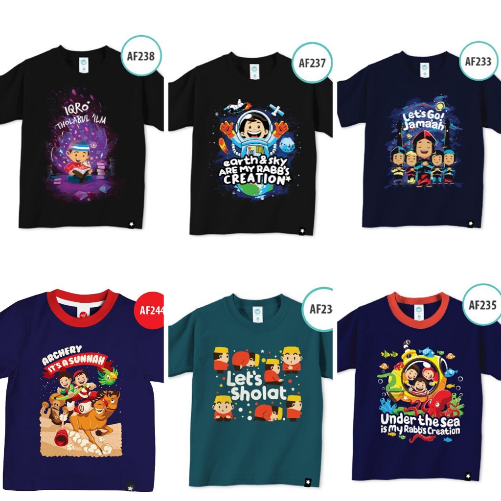 AfraKids/  Kaos Anak Laki Laki/ Kaos Dakwah/ Kaos Anak Muslim