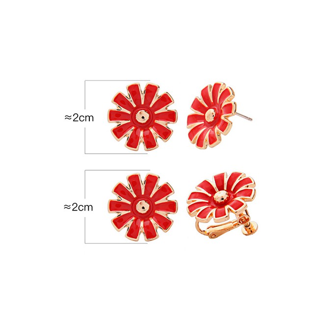 LRC Anting Tusuk Fashion Ear Needle S925 Sterling Silver Flower Earrings F83803