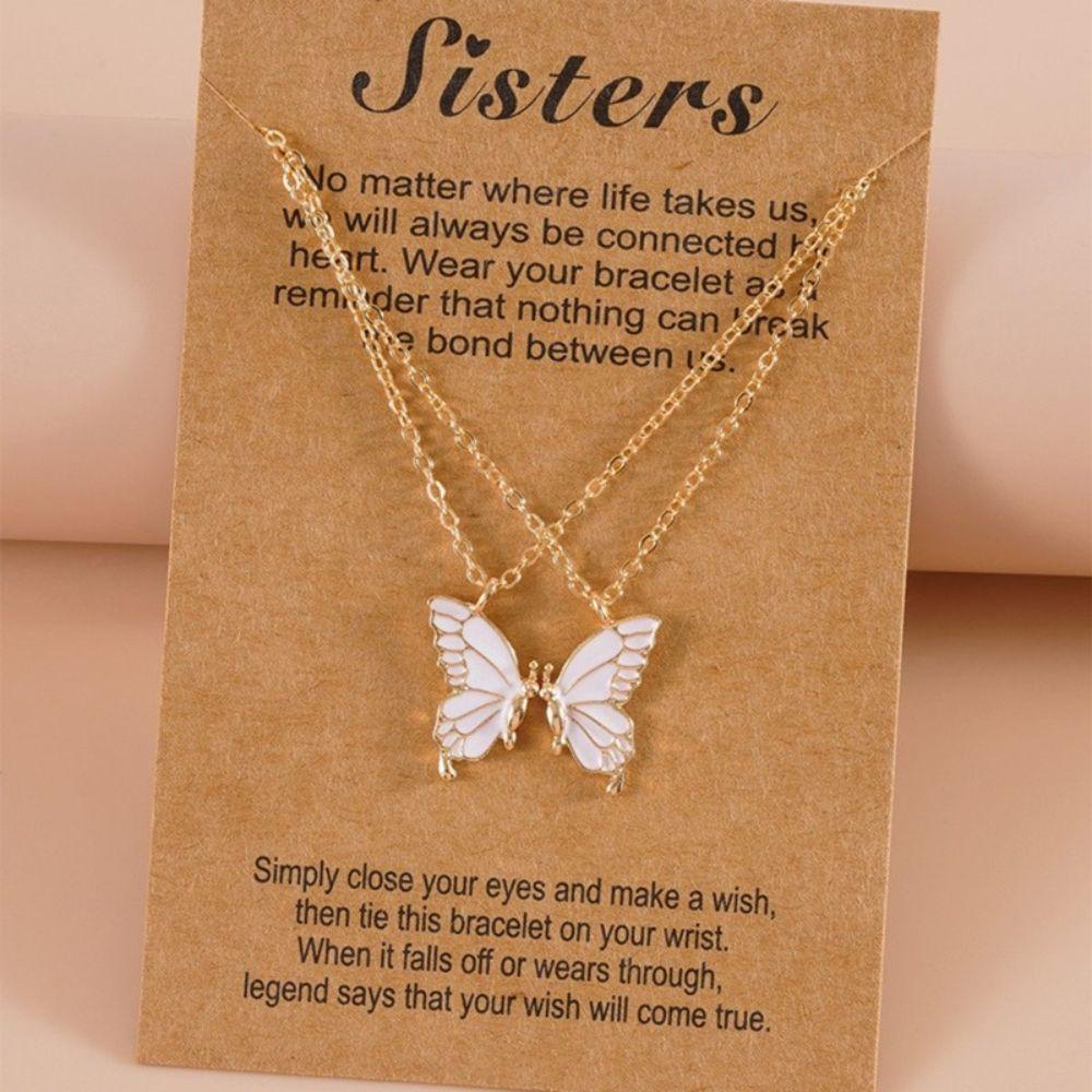 Needway Best Friend Kalung Kreatif 2 Pcs Set Desain Rasa Hadiah Untuk Teman Temperamen Gaya Korea Kalung